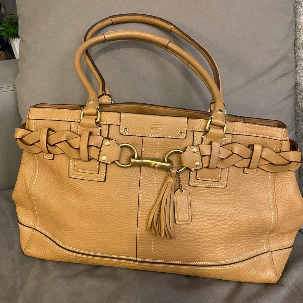 Coach Hampton Leather Tote Bag Purse